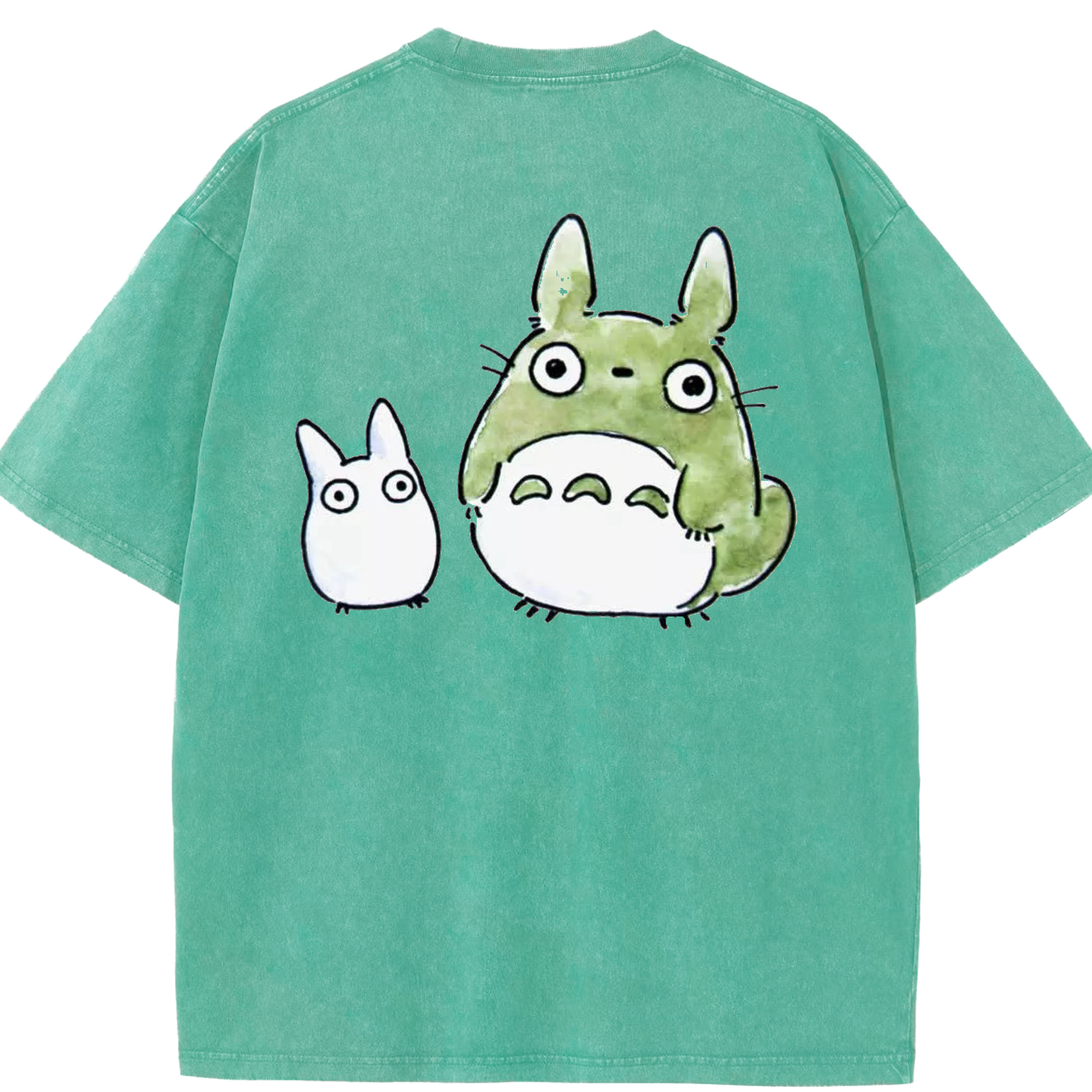 （画像用） となりのトトロ 草壁メイ 草壁サツキ My Neighbor Totoro Satsuki Kusakabe Mei Kusakabe 綿100% ヴィンテージ風 半袖Tシャツ（背面プリント）